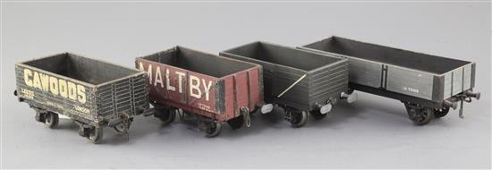 A 7 plank open wagon Maltby, no.608, (R Models of Cheltenham Spa), a Leeds Model Co Ltd 7 plank N.E. open wagon 12T,